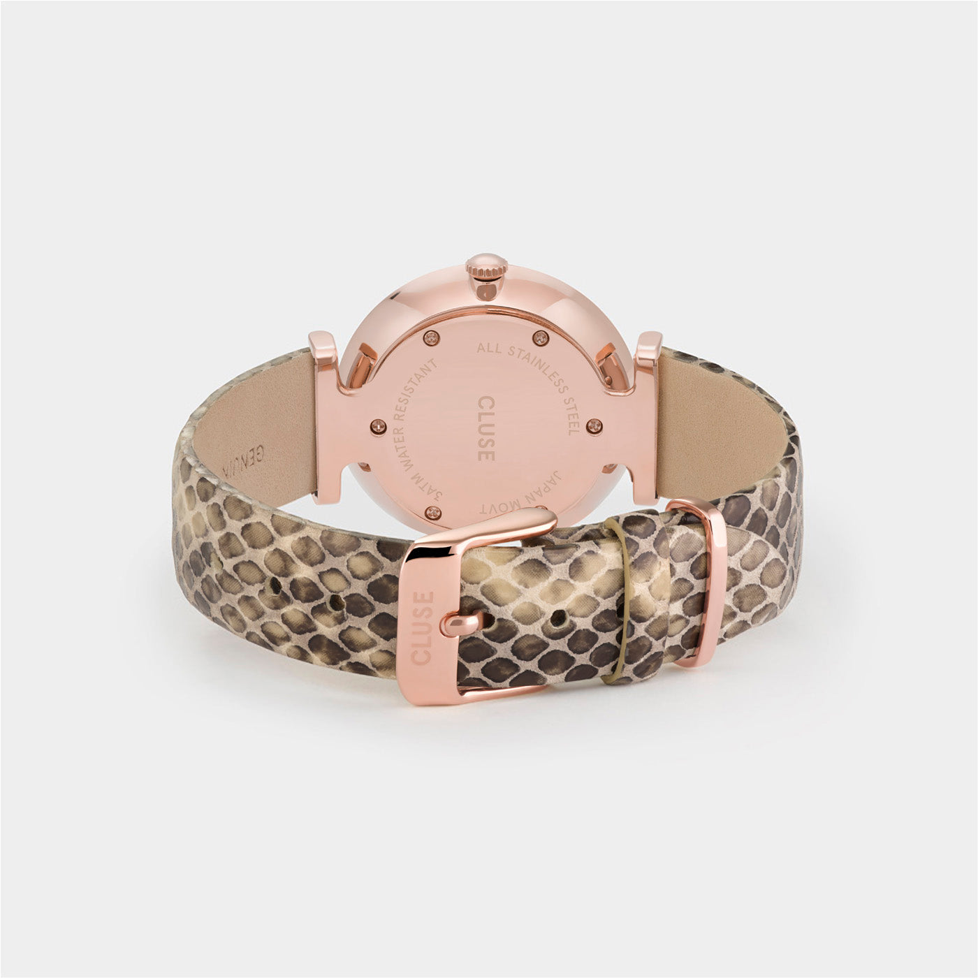 Triomphe Watch Leather, Almond Python, Rose Gold Colour