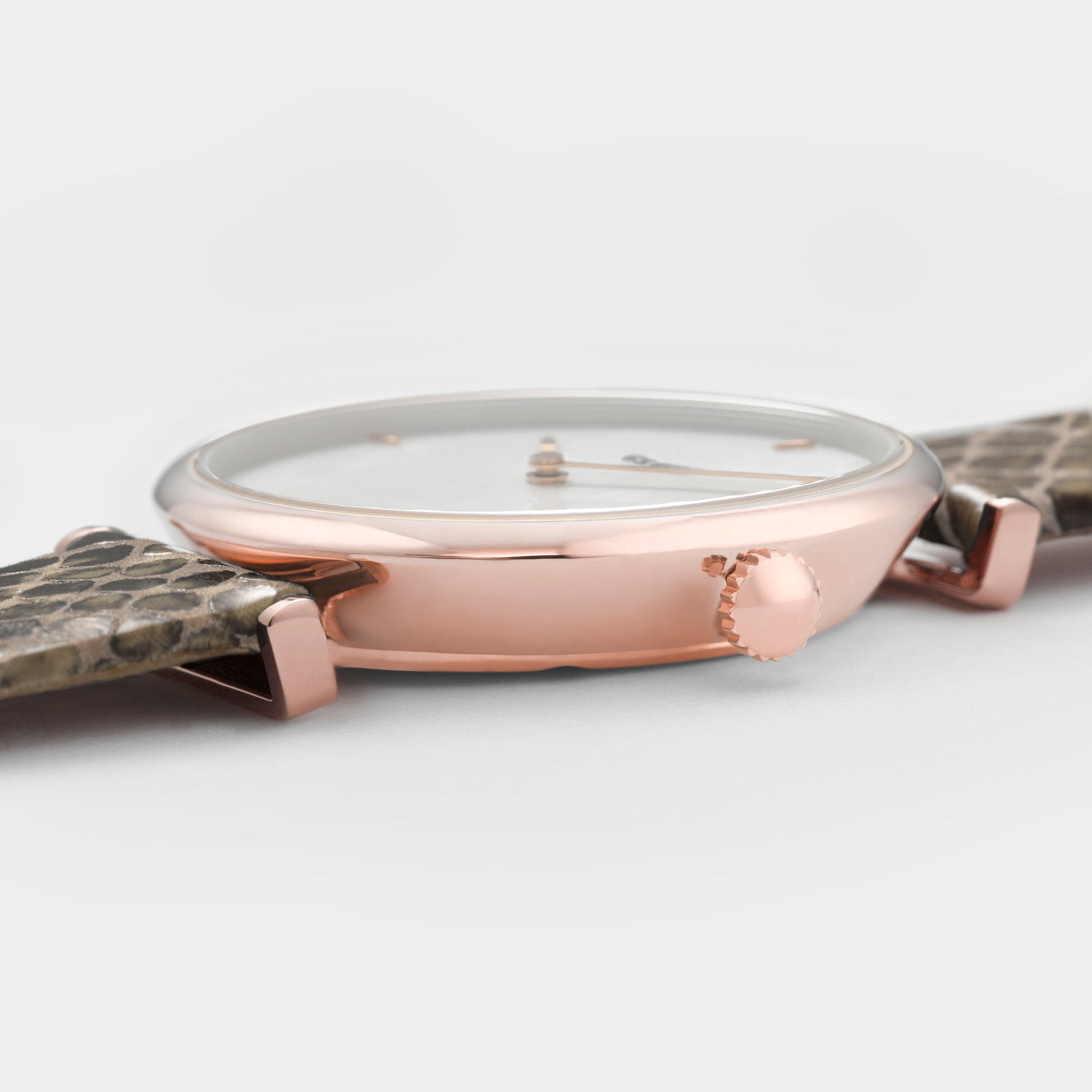 Triomphe Watch Leather, Almond Python, Rose Gold Colour